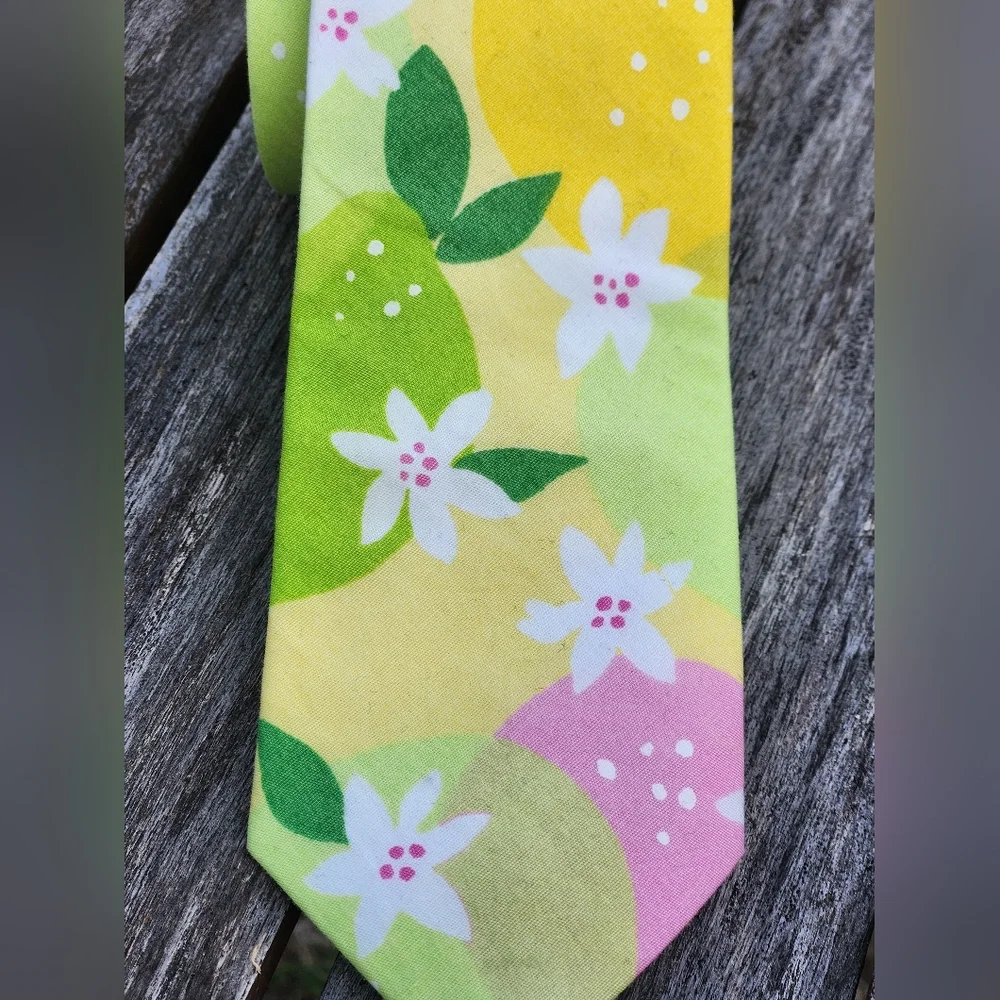 Lilly Pulitzer Floral Lemon Lime Tie